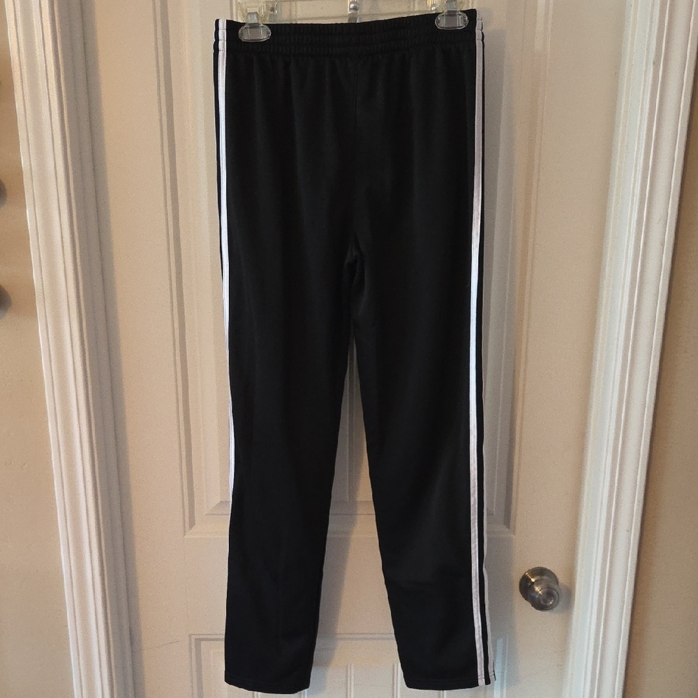 Adidas Kids Black Joggers with White Stripes - Picture 2 of 6